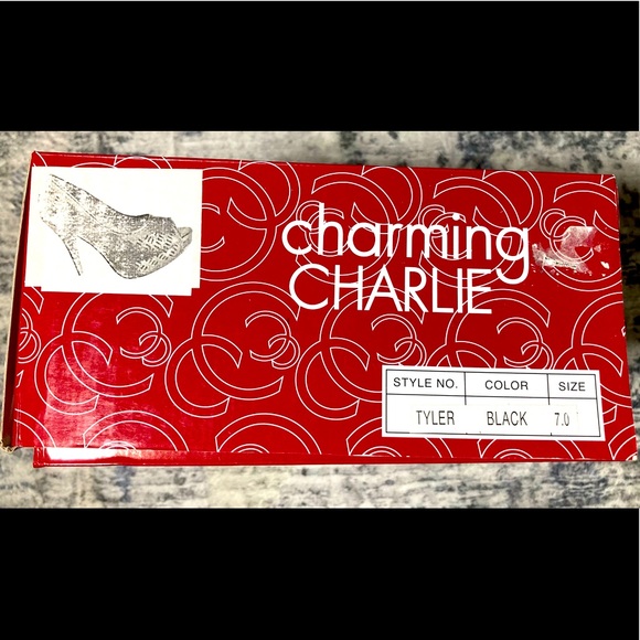 Charming Charlie Black Peep-toe Heels - Picture 9 of 10